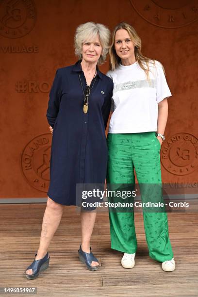 Marie Christine Adam and Eloise Lang attend the 2023 French Open at Roland Garros on June 07, 2023 in Paris, France.