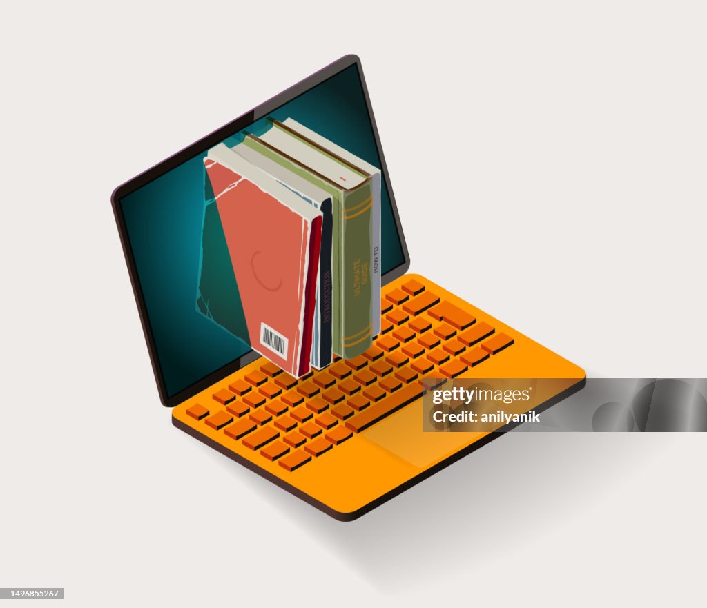 Books out of computer screen