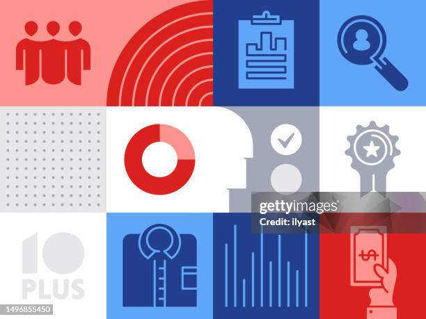 pattern infographic with icons for human resources - human resources background stock illustrations