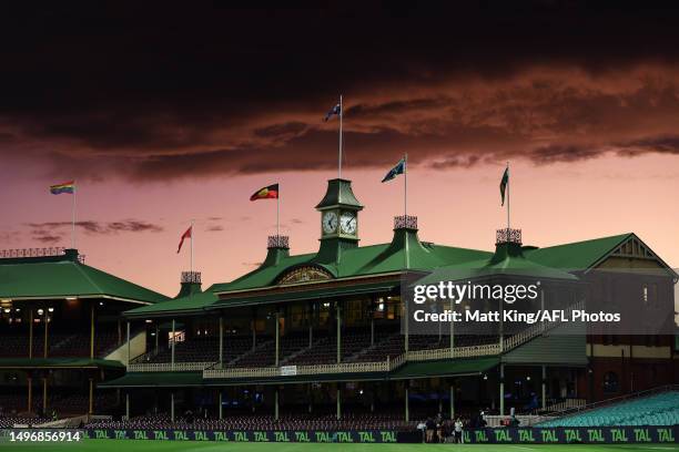 General view of the members stand before the round 13 AFL match between Sydney Swans and St Kilda Saints at Sydney Cricket Ground, on June 08 in...