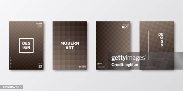 broschüre nb/1 layout, brown-cover-design, geschäftsjahresbericht, flyer, magazin - rautenmuster stock-grafiken, -clipart, -cartoons und -symbole