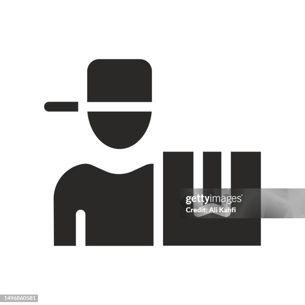 courier icon - pharmaceutical packaging stock illustrations
