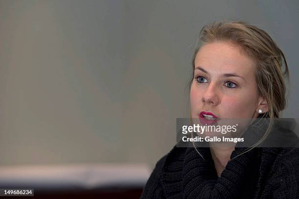 Former Miss Universe New Zealand Avianca Bohm during an interview on August 2, 2012 in Pretoria, South Africa. The South African born Bohm was...