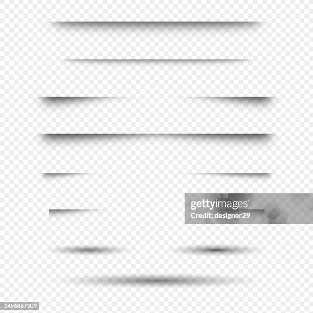 stockillustraties, clipart, cartoons en iconen met set of transparent shadow effect vector design on transparent background. - shadow