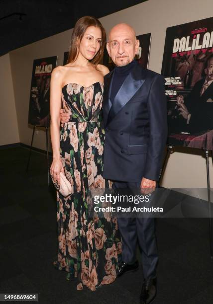 Daniela Lavender and Sir Ben Kingsley attend the Los Angeles special screening of "Dalíland" at Culver Theater on June 07, 2023 in Culver City,...