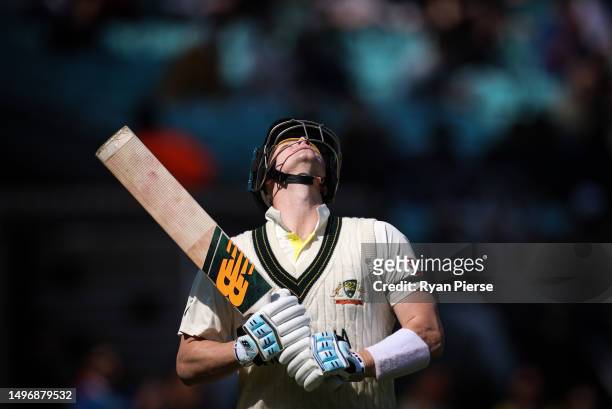 Steve Smith of Australia walks out to bat during day two of the ICC World Test Championship Final between Australia and India at The Oval on June 08,...