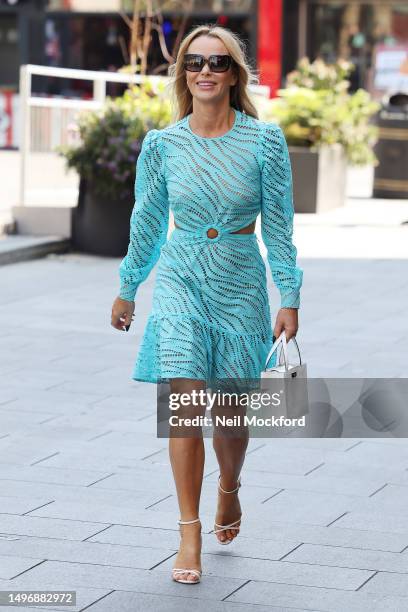 Amanda Holden leaving Heart Breakfast Radio Studios on June 08, 2023 in London, England.