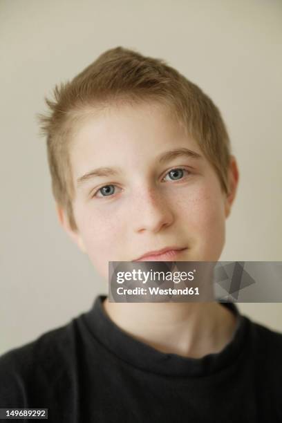 teenage boy smiling, portrait - 14 years old blonde boy stock pictures, royalty-free photos & images