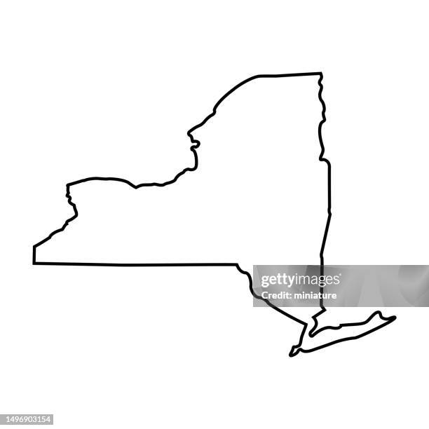 ilustrações de stock, clip art, desenhos animados e ícones de new york map - estado de nova iorque