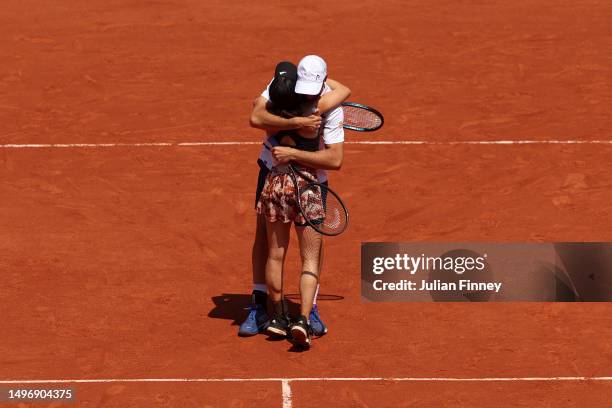 Miyu Kato of Japan and partner Tim Puetz of Germany celebrate winning match point against Bianca Andreescu of Canada and Michael Venus of New Zealand...