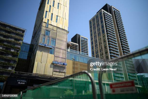 General view of the Victoria Place retail and residential complex on June 08, 2023 in Woking, England. Woking Borough Council issued a section 114...