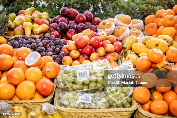 Fruit stand at Jordan Market is photographed for Los Angeles Times on April 14, 2023 at Jordan Market in Los Angeles, California. PUBLISHED IMAGE....