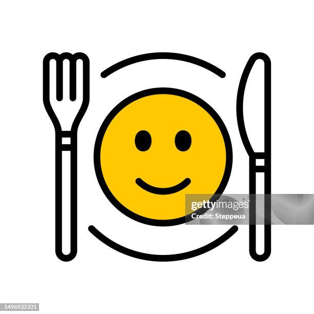 ilustrações de stock, clip art, desenhos animados e ícones de smile food logo - smile