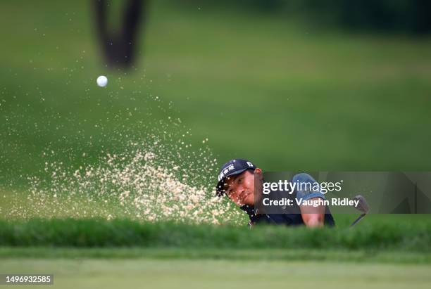 Pan of Chinese Taipei from a bunker on the 6th hole during the first round of the RBC Canadian Open at Oakdale Golf & Country Club on June 08, 2023...