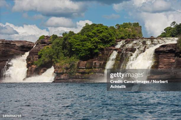 waterfall, canaima national park, bolivar state, venezuela - bolivar stock pictures, royalty-free photos & images