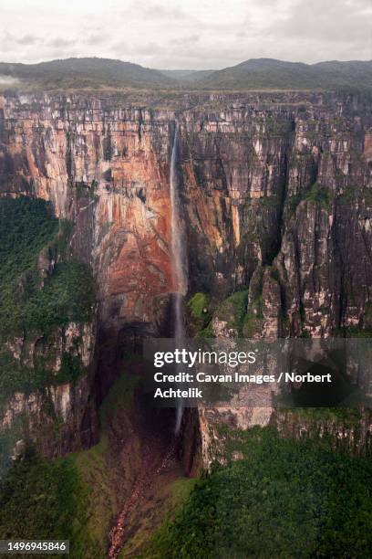 angel falls, canaima national park, auyan-tepui, venezuela - tepui venezuela stock pictures, royalty-free photos & images