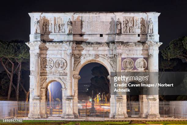 triumphal arch, arch of constantine, rome, italy - arch of constantine stock pictures, royalty-free photos & images