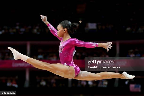 Gabrielle Douglas of the United States competes on the balance beam in the Artistic Gymnastics Women's Individual All-Around final on Day 6 of the...