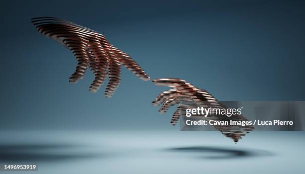 illustration of two hands touching - expensive statue stock-fotos und bilder