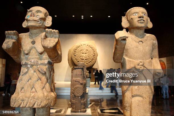 Aztec Statue Building Ancient Aztec Statues At National Museum Of Anthropology High-Res Stock ...