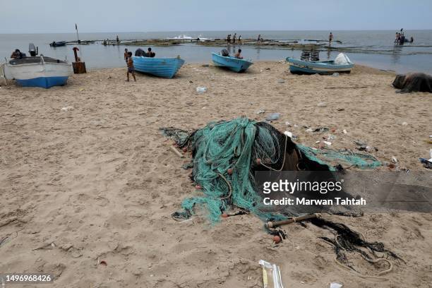The shore of the so-called fishing port in Jnah area in the South of Beirut on June 8, 2023 in Beirut, Lebanon. With some 225 km of coastline...