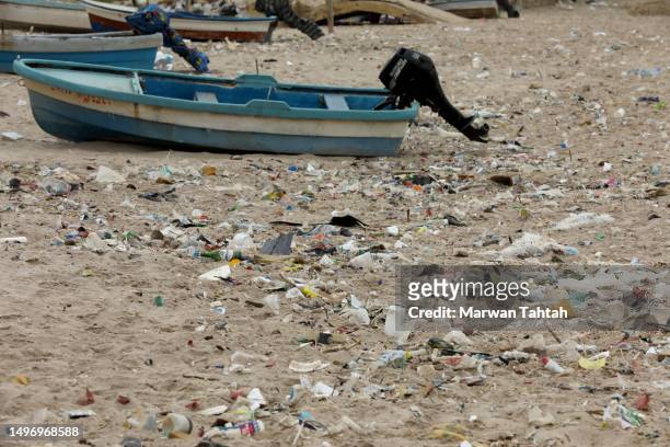 The shore of the so-called fishing port in Jnah area in the South of Beirut on June 8, 2023 in Beirut, Lebanon. With some 225 km of coastline...
