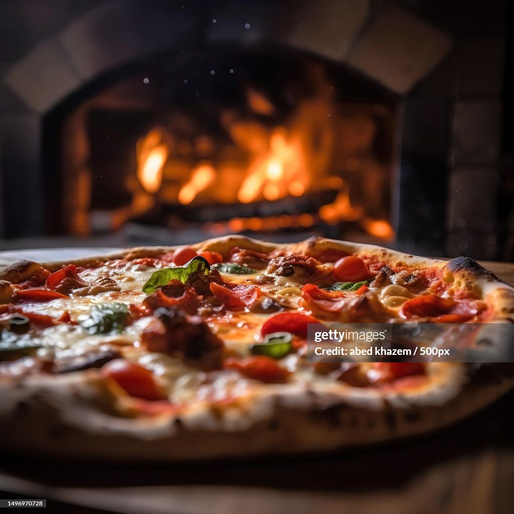 Close-up of pizza in plate,Venice,Metropolitan City of Venice,Italy