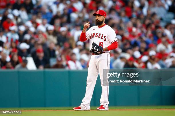 Anthony Rendon of the Los Angeles Angels at Angel Stadium of Anaheim on June 07, 2023 in Anaheim, California.