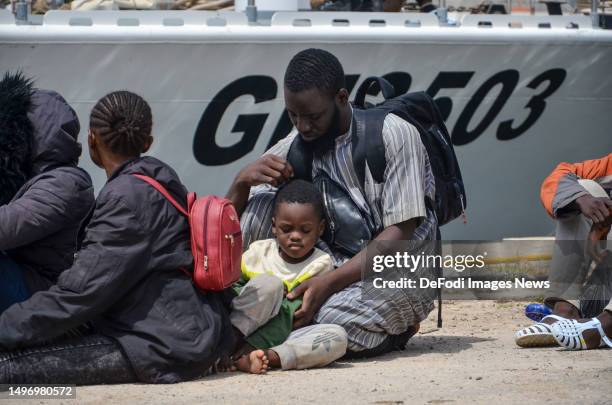 Irregular migrants during an operation carried out by the Tunisian National Guard against African irregular migrants who want to reach Europe...