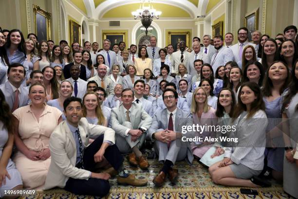 Middle row L-R, U.S. Sen. Cindy Hyde-Smith , Sen. Shelley Moore Capito , Sen. Dianne Feinstein , Sen. Susan Collins , and Sen. Lisa Murkowski , back...