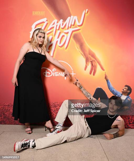 PrettyOddBee and Andrew Thomson attend Searchlight Pictures Screening of Eva Longoria's "Flamin Hot" at The Cinema, Selfridges on June 08, 2023 in...