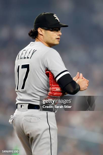 Joe Kelly of the Chicago White Sox pitches during the seventh inning against the New York Yankees at Yankee Stadium on June 06, 2023 in the Bronx...