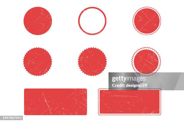 grunge rubber stamp template set vector design on white background. - seal stamp stock illustrations
