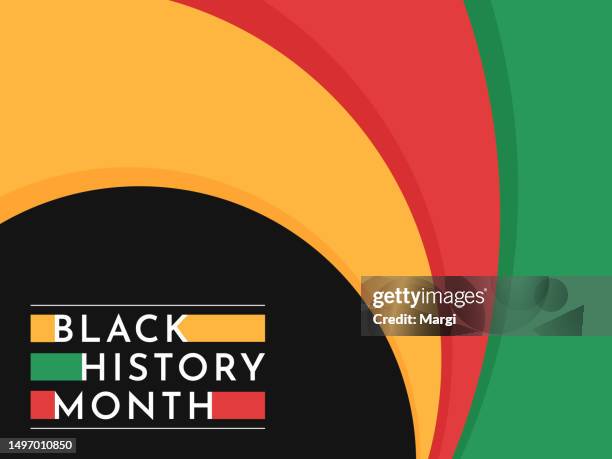stockillustraties, clipart, cartoons en iconen met black history month banner design - geschiedenis van de afro amerikanen