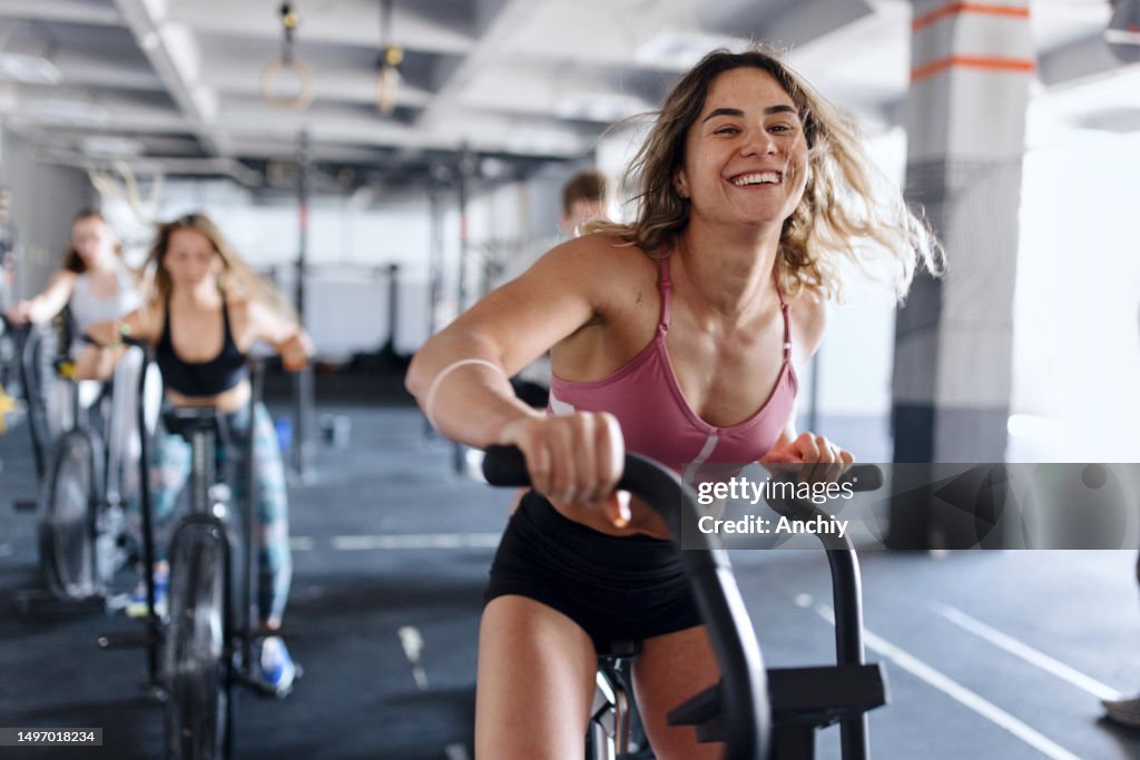 Strong and healthy people working out