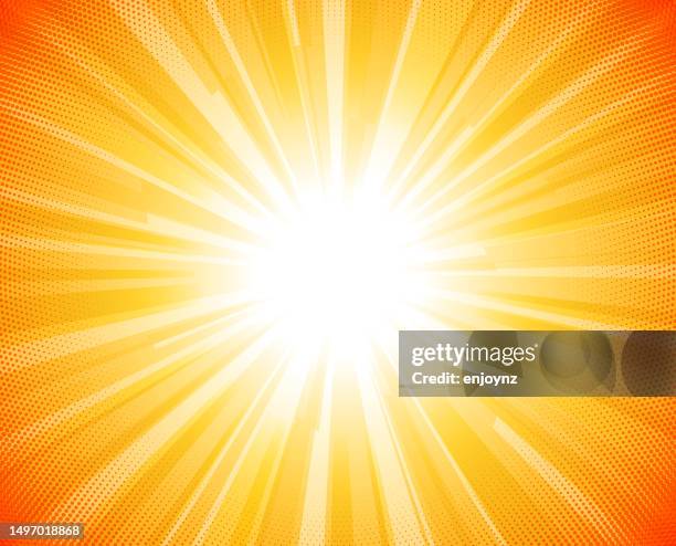 bildbanksillustrationer, clip art samt tecknat material och ikoner med yellow comic book blast vector explosion - orange bakgrund