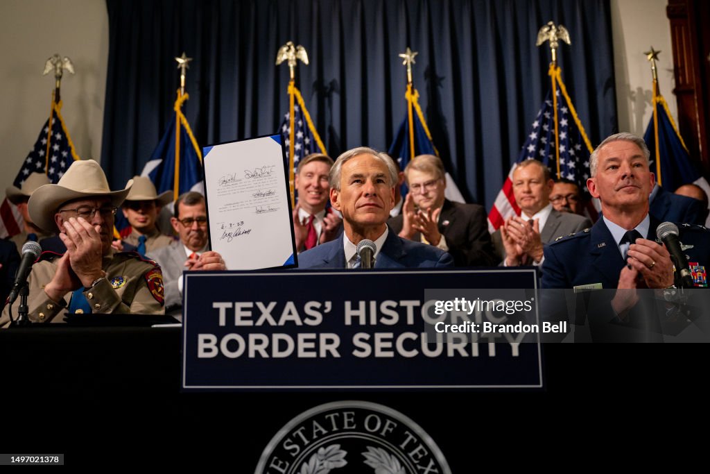 Texas Governor Abbott Holds Border Security Bill Signing At Texas Capitol