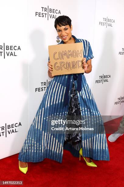 Rosario Dawson attends "The Secret Art of Human Flight" premiere during the 2023 Tribeca Festival at Village East Cinema on June 08, 2023 in New York...