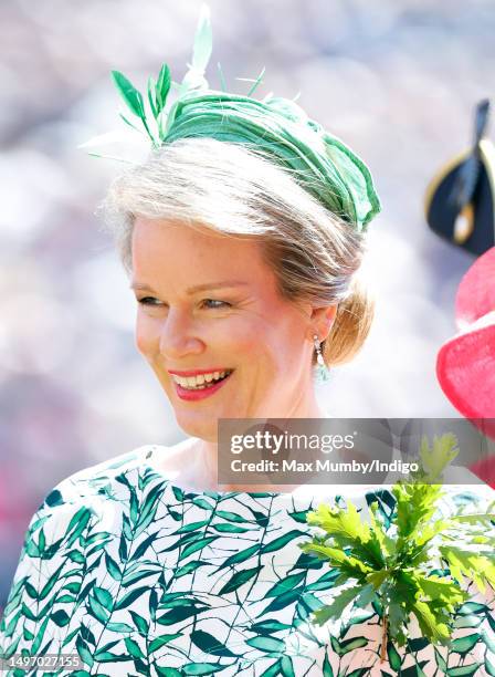 Queen Mathilde of Belgium attends the annual Founder's Day Parade at the Royal Hospital Chelsea on June 8, 2023 in London, England. Founder's Day...
