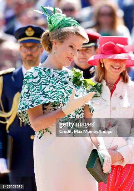 Queen Mathilde of Belgium attends the annual Founder's Day Parade at the Royal Hospital Chelsea on June 8, 2023 in London, England. Founder's Day...