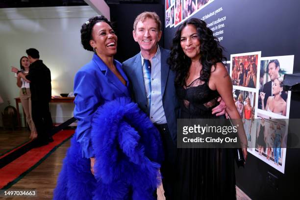 Karen Pittman, Michael Patrick King and Sarita Choudhury attend the " 'And Just Like That…It's Been 25 Years, A Sex And The City Experience' Opening...