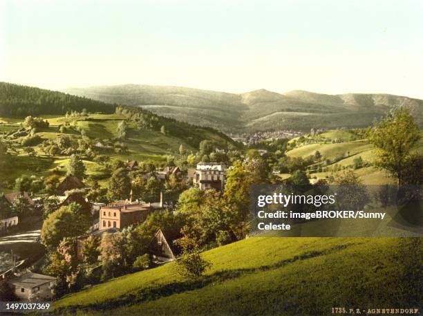 agnetendorf im riesengebirge, formerly germany, today jagniatkow, czech republic, germany, historic, digitally restored reproduction of a photochrome print from the 1890s - alternative technik stock-grafiken, -clipart, -cartoons und -symbole