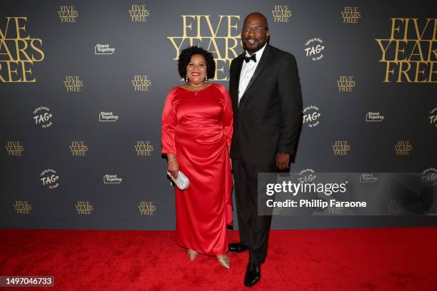 Alice Marie Johnson and Michael “Harry-O” Harris attend an event celebrating Alice Marie Johnson's 5 years of freedom and honoring Kim Kardashian on...