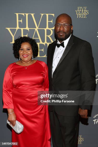 Alice Marie Johnson and Michael “Harry-O” Harris attend an event celebrating Alice Marie Johnson's 5 years of freedom and honoring Kim Kardashian on...