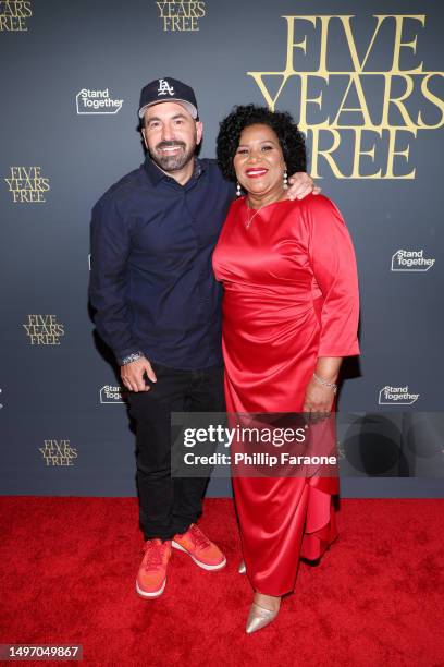 Scott Budnick and Alice Marie Johnson attend an event celebrating Alice Marie Johnson's 5 years of freedom and honoring Kim Kardashian on June 08,...