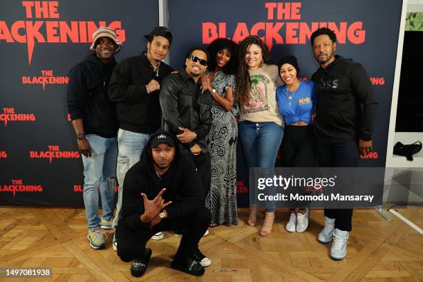 Guests, Cory Hardrict, Mack Wilds, Tasha Smith, Tracy Oliver, and Meagan Good attend “The Blackening” LA tastemaker screening at the London West...