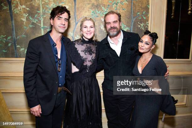 Hamish Linklater, Lily Rabe, David Harbour and Vanessa Hudgens attend the 'Downtown Owl' Tribeca Festival Premiere After Party hosted by Casamigos at...
