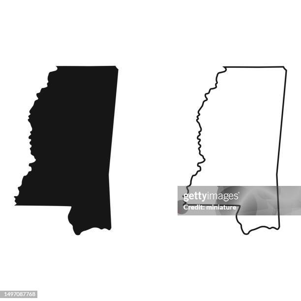 mississippi map - mississippi map outline stock illustrations