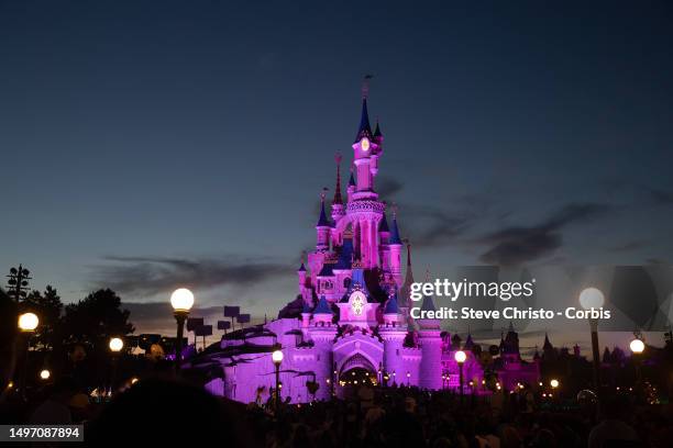 General view of the attractions and rides at Disneyland Paris during the Disneyland Paris 30th anniversary celebrations on August 24, 2022 in Paris,...