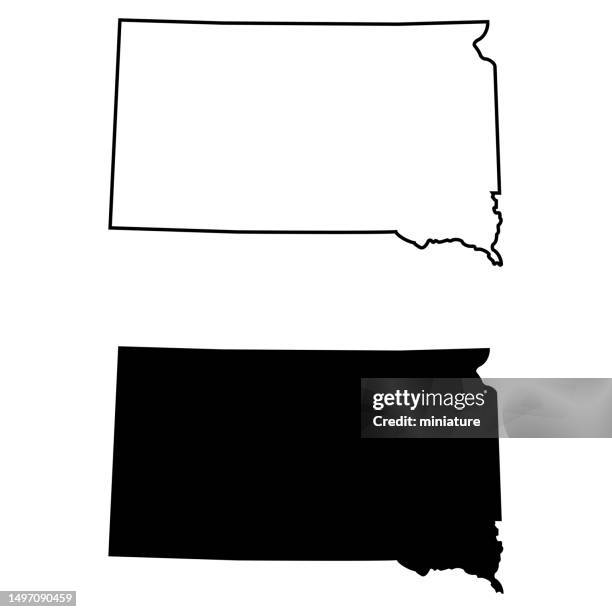 south dakota map - south dakota stock illustrations